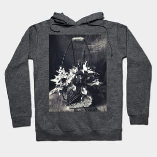 Black and white photography of decorative flower arrangement Hoodie